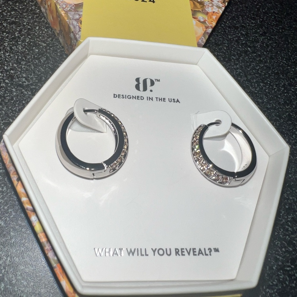The Grand Prize Ring Bomb Party Earrings November Bday Rhodium Plating 2024